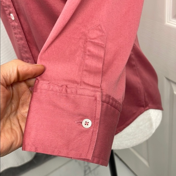 Banana Republic Rose Pink 3/4 Sleeve Fitted Button Down Shirt Size M - Picture 3 of 9
